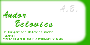 andor belovics business card